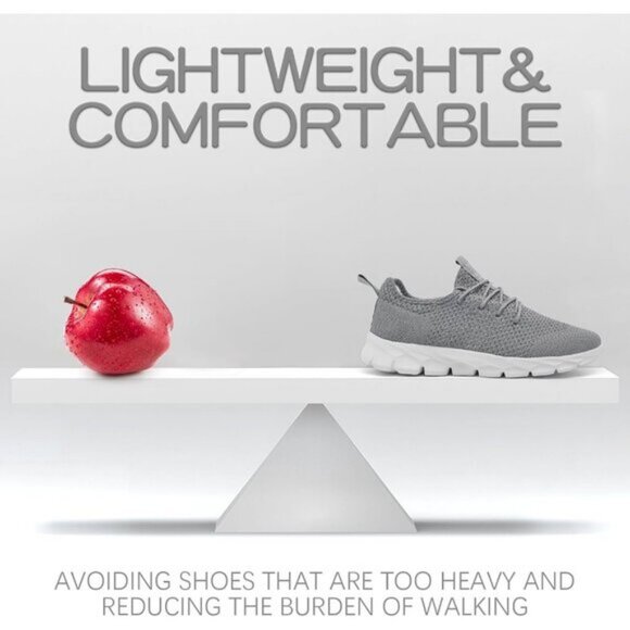 ⚡Mens Grey/White Running Fashion Tennis Walking Lightweight Athletic Sneakers - Picture 4 of 7